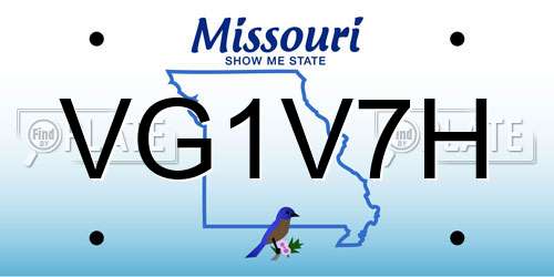 VG1V7H Missouri License Plate
