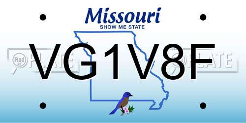 VG1V8F Missouri License Plate