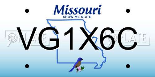 VG1X6C Missouri License Plate