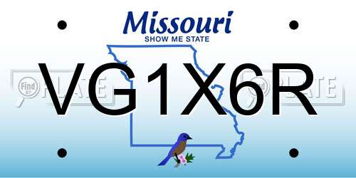VG1X6R Missouri License Plate