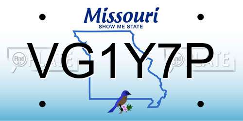 VG1Y7P Missouri License Plate
