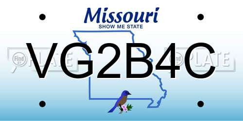 VG2B4C Missouri License Plate