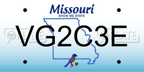 VG2C3E Missouri License Plate