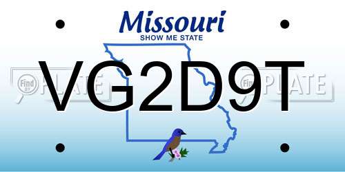 VG2D9T Missouri License Plate