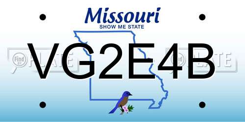 VG2E4B Missouri License Plate