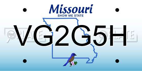 VG2G5H Missouri License Plate