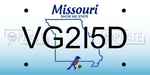 VG2I5D Missouri License Plate