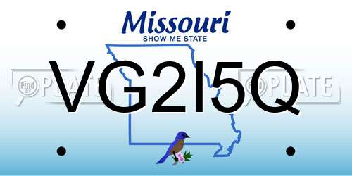 VG2I5Q Missouri License Plate