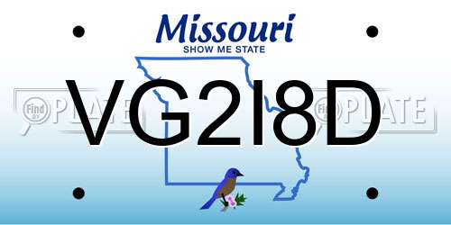 VG2I8D Missouri License Plate