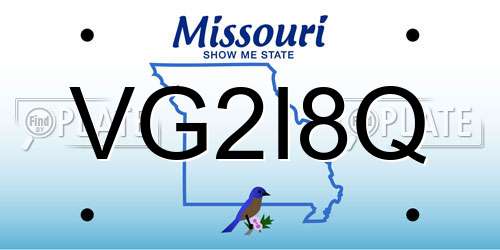 VG2I8Q Missouri License Plate