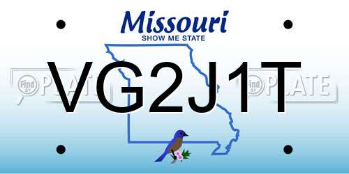 VG2J1T Missouri License Plate