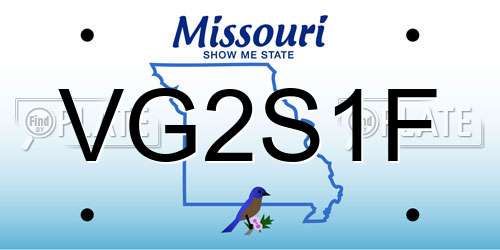 VG2S1F Missouri License Plate
