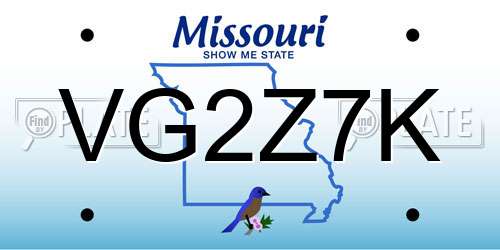 VG2Z7K Missouri License Plate