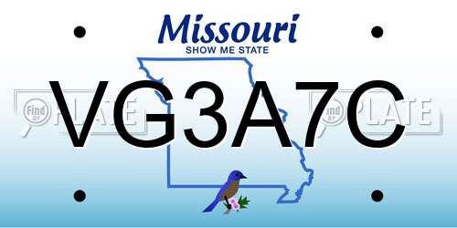 VG3A7C Missouri License Plate