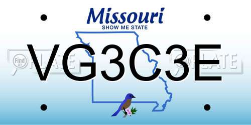 VG3C3E Missouri License Plate