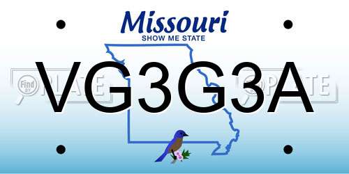 VG3G3A Missouri License Plate