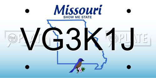 VG3K1J Missouri License Plate