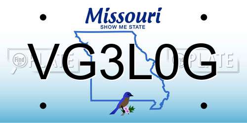 VG3L0G Missouri License Plate
