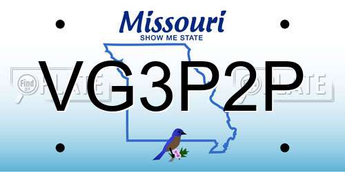 VG3P2P Missouri License Plate