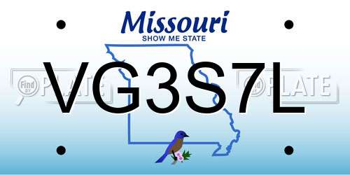 VG3S7L Missouri License Plate