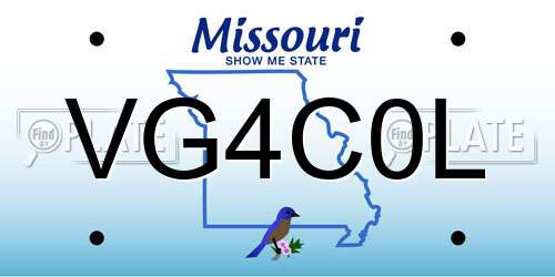 VG4C0L Missouri License Plate