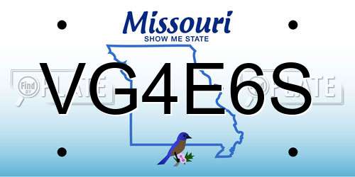 VG4E6S Missouri License Plate