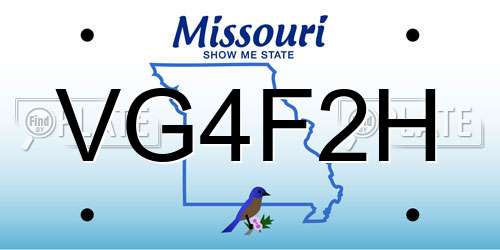 VG4F2H Missouri License Plate