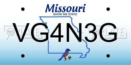 VG4N3G Missouri License Plate