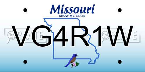 VG4R1W Missouri License Plate