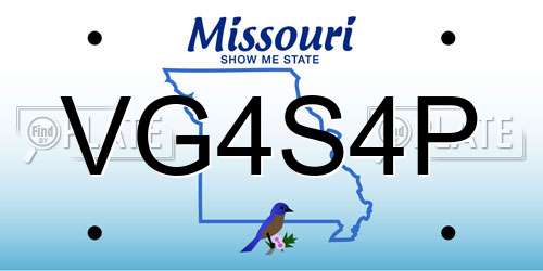 VG4S4P Missouri License Plate