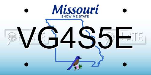 VG4S5E Missouri License Plate