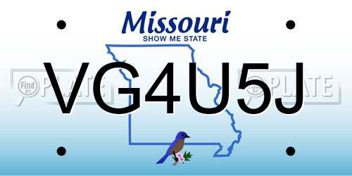 VG4U5J Missouri License Plate