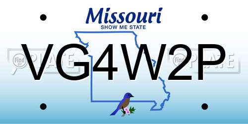 VG4W2P Missouri License Plate