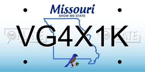 VG4X1K Missouri License Plate