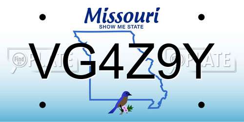 VG4Z9Y Missouri License Plate