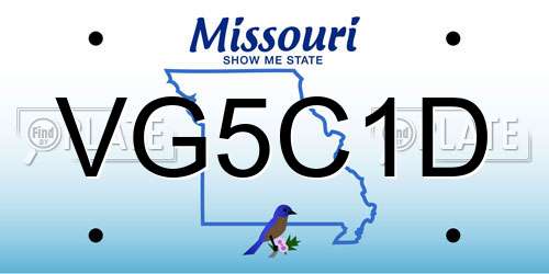 VG5C1D Missouri License Plate