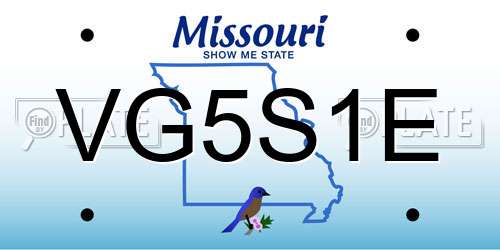 VG5S1E Missouri License Plate