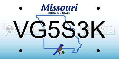 VG5S3K Missouri License Plate