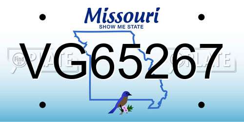 VG65267 Missouri License Plate