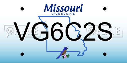 VG6C2S Missouri License Plate