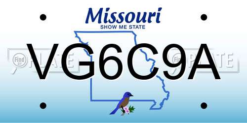 VG6C9A Missouri License Plate
