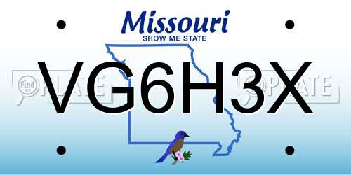 VG6H3X Missouri License Plate