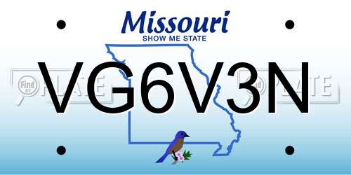 VG6V3N Missouri License Plate