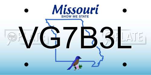 VG7B3L Missouri License Plate