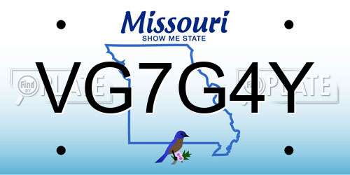 VG7G4Y Missouri License Plate