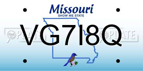 VG7I8Q Missouri License Plate