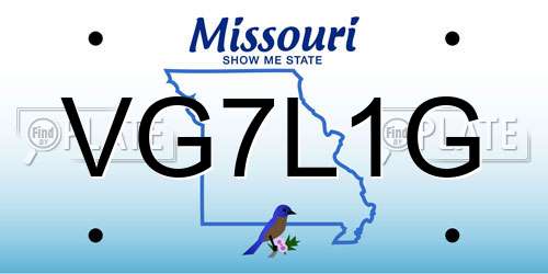 VG7L1G Missouri License Plate
