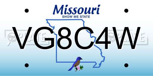 VG8C4W Missouri License Plate