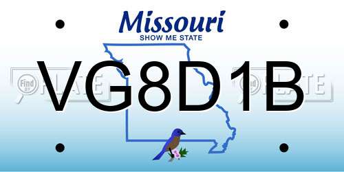 VG8D1B Missouri License Plate