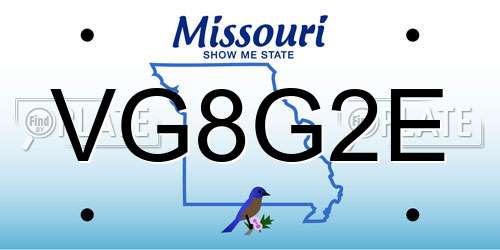VG8G2E Missouri License Plate